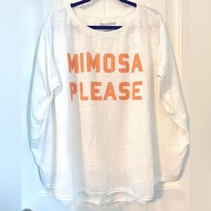 Recycled Karma Mimosa Please Boxy Cap Sleeve Crewneck Rounded Hem ONE SIZE NWOT